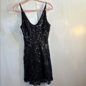 Dress the Population Courtney Sequin Overlay Dress